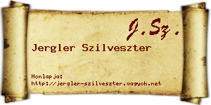 Jergler Szilveszter névjegykártya